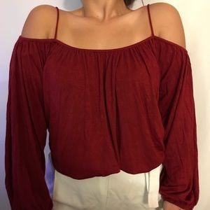 Maroon Off the shoulder top